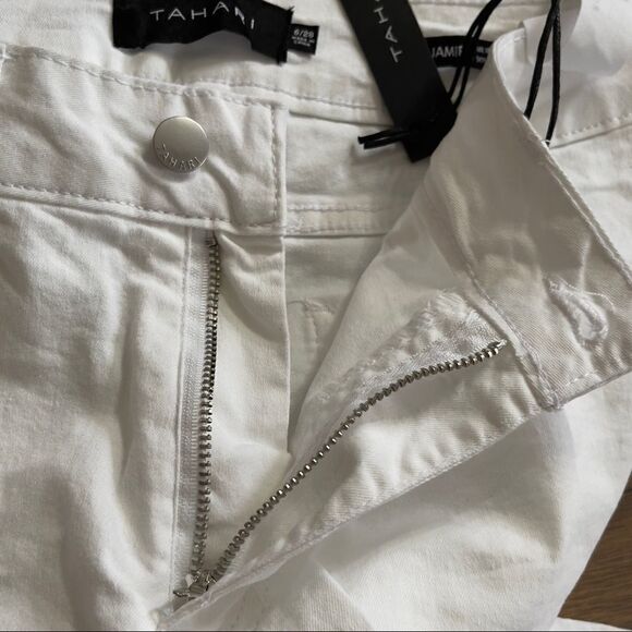 Tahari Jamie Mr Roll Cuff Skinny White Pants Sz 6/28 - Picture 16 of 16